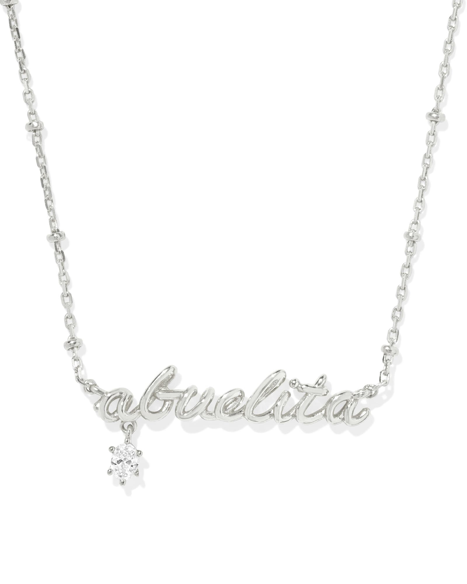 Abuelita Silver Crystal Short Pendant Necklace