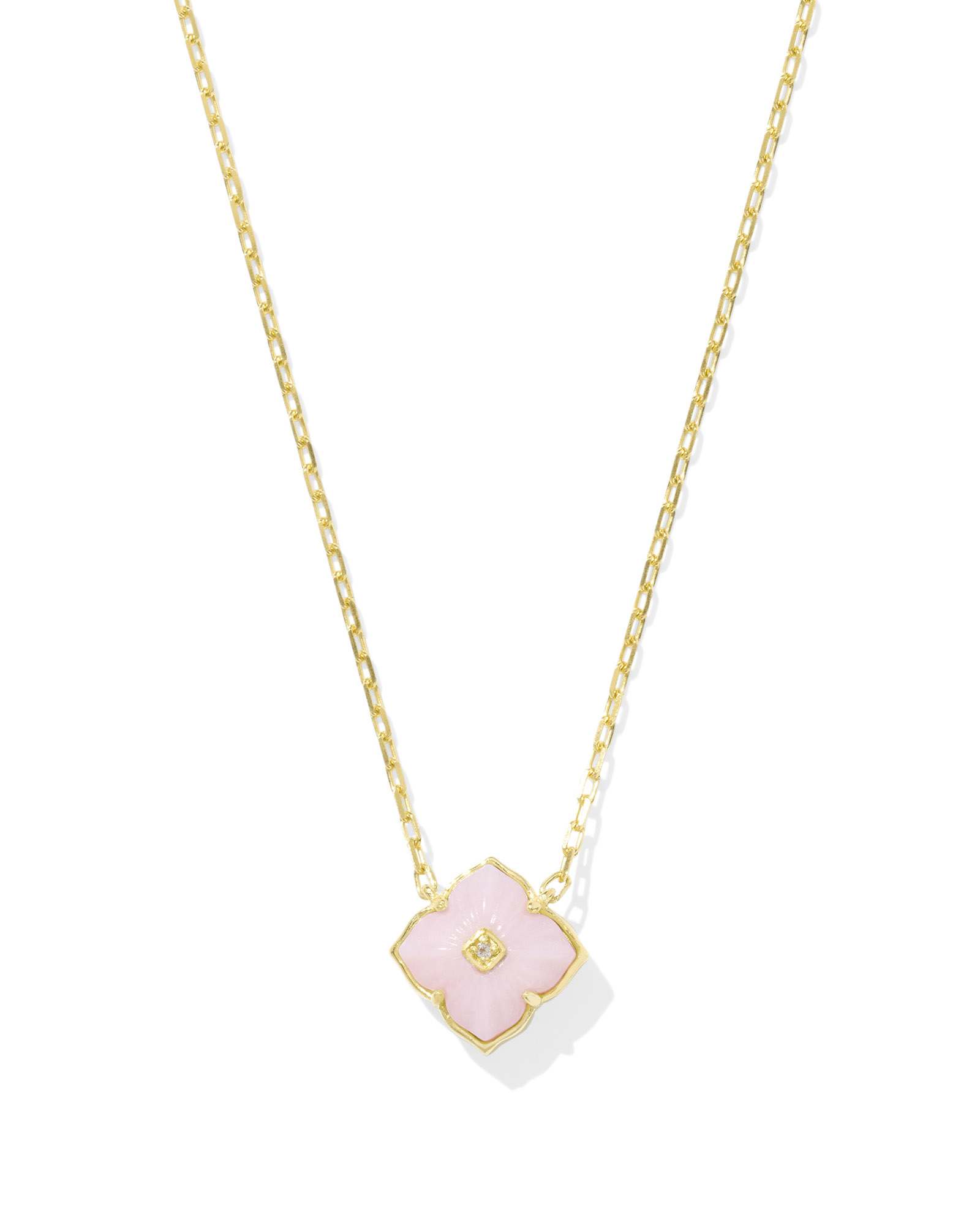 Dira 18k Gold Vermeil Carved Stone Pendant Necklace