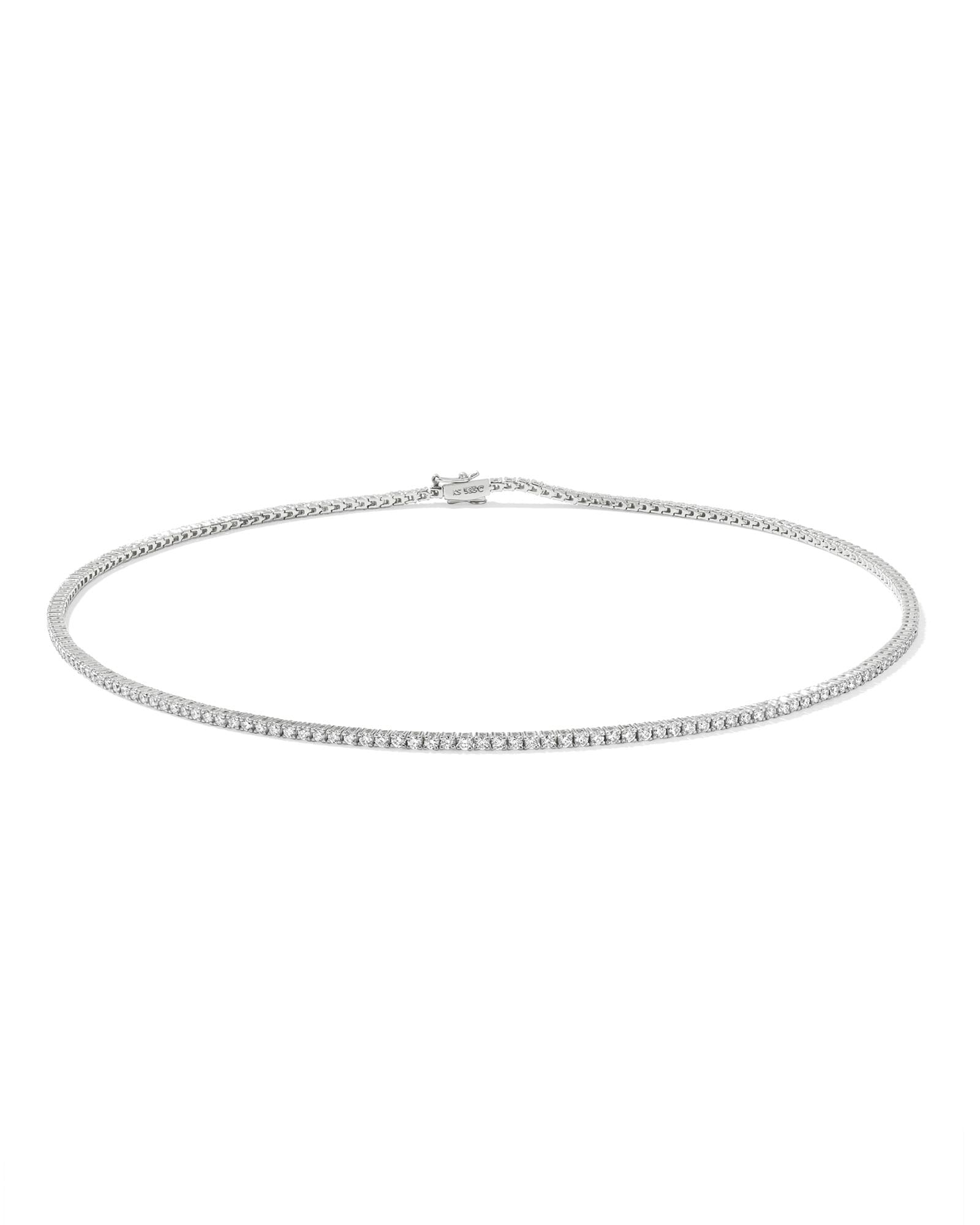 4.73 ct Lab Grown White Diamond Tennis Necklace in 14k White Gold