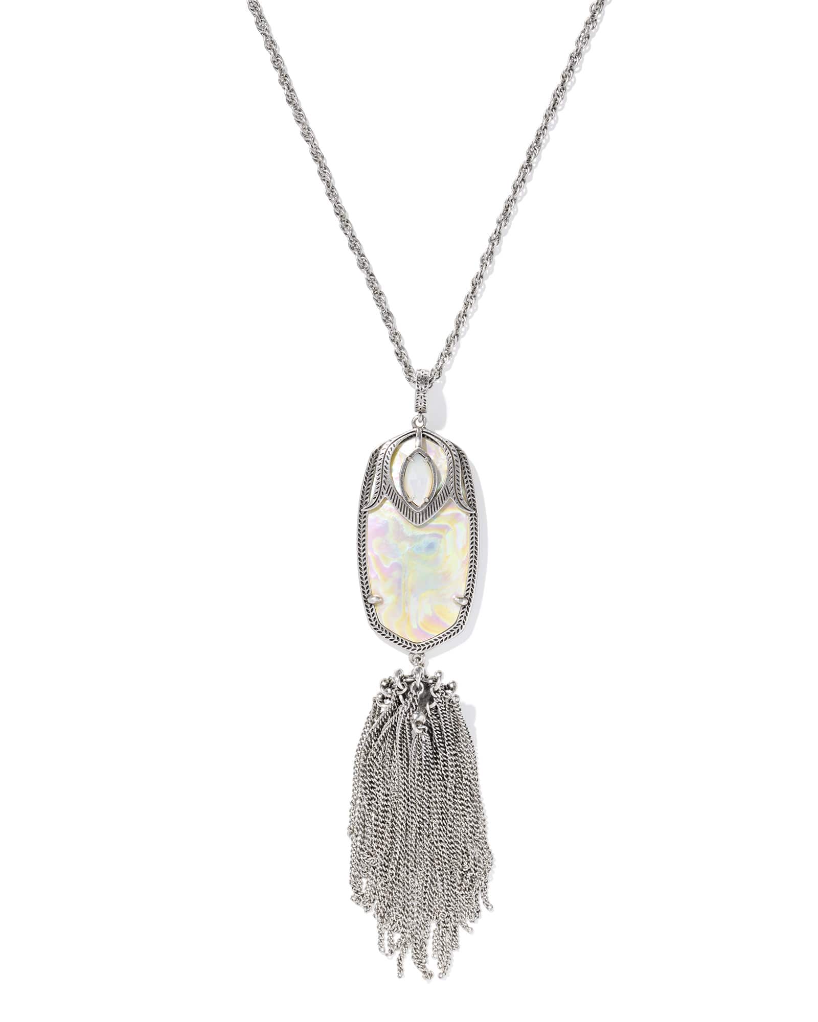 Rayne Vintage Silver Large Long Pendant