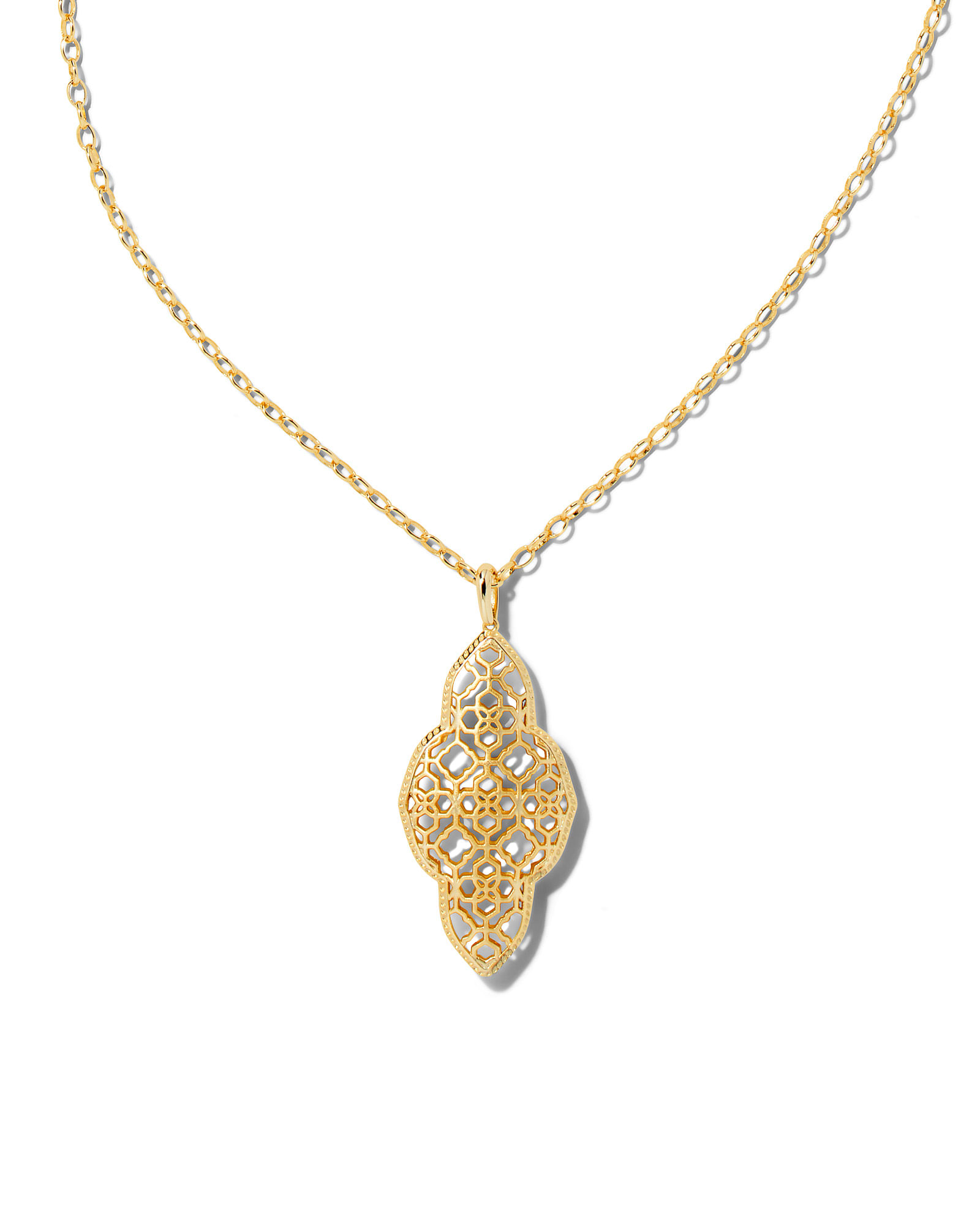 Abbie Long Pendant Necklace in Gold
