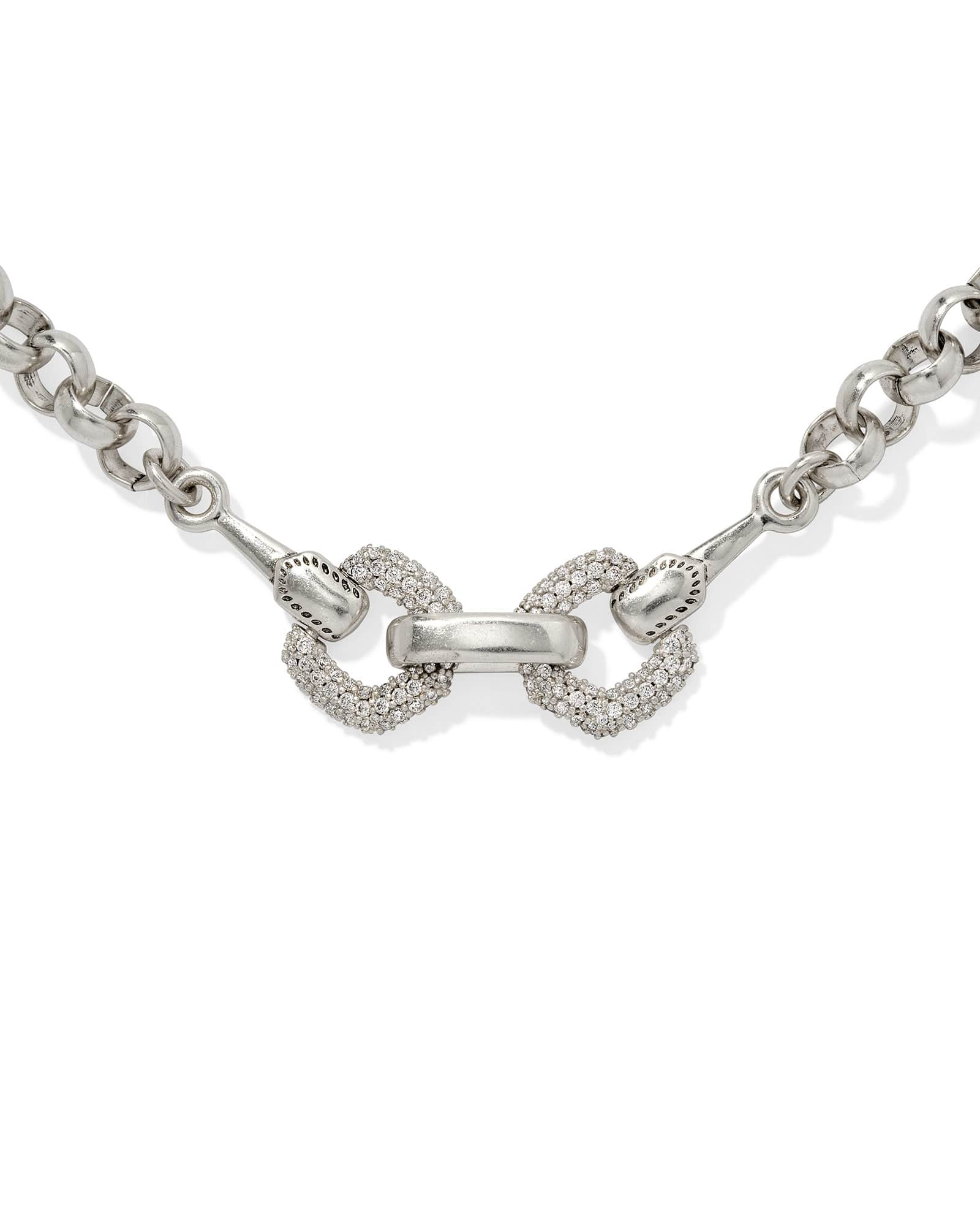 Beau Vintage Silver Pave Chain Bracelet in White CZ