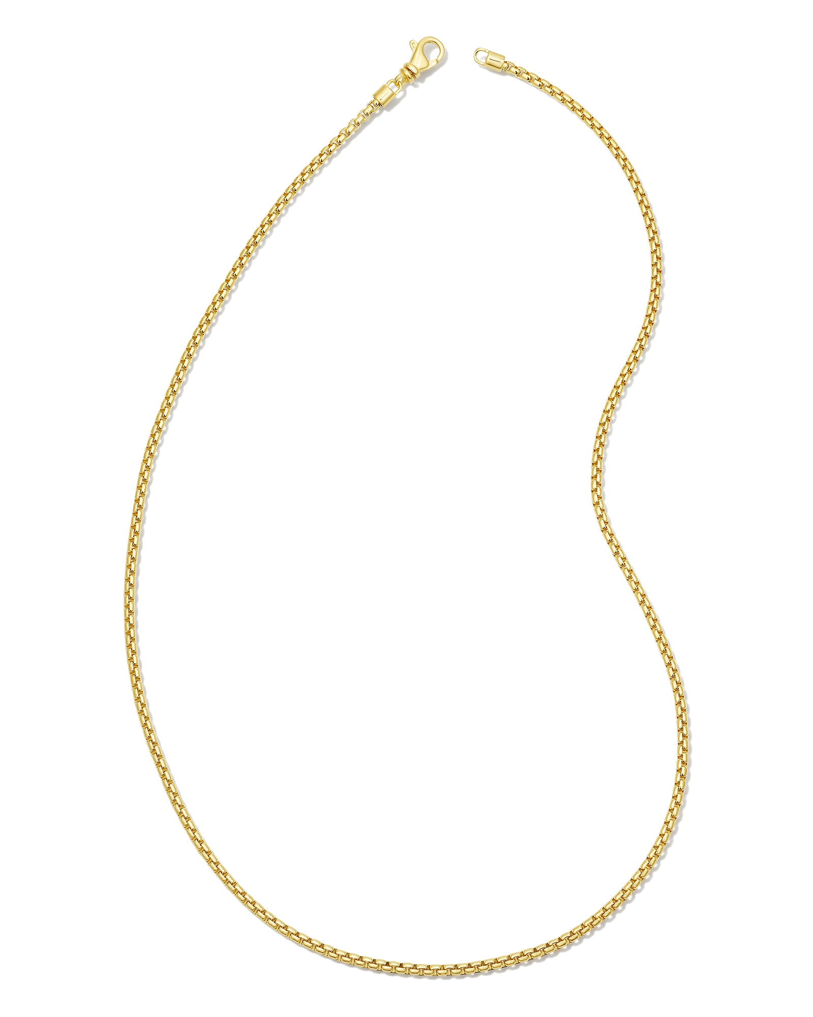 Beck 20" Thin Round Box Chain Necklace in 18k Gold Vermeil