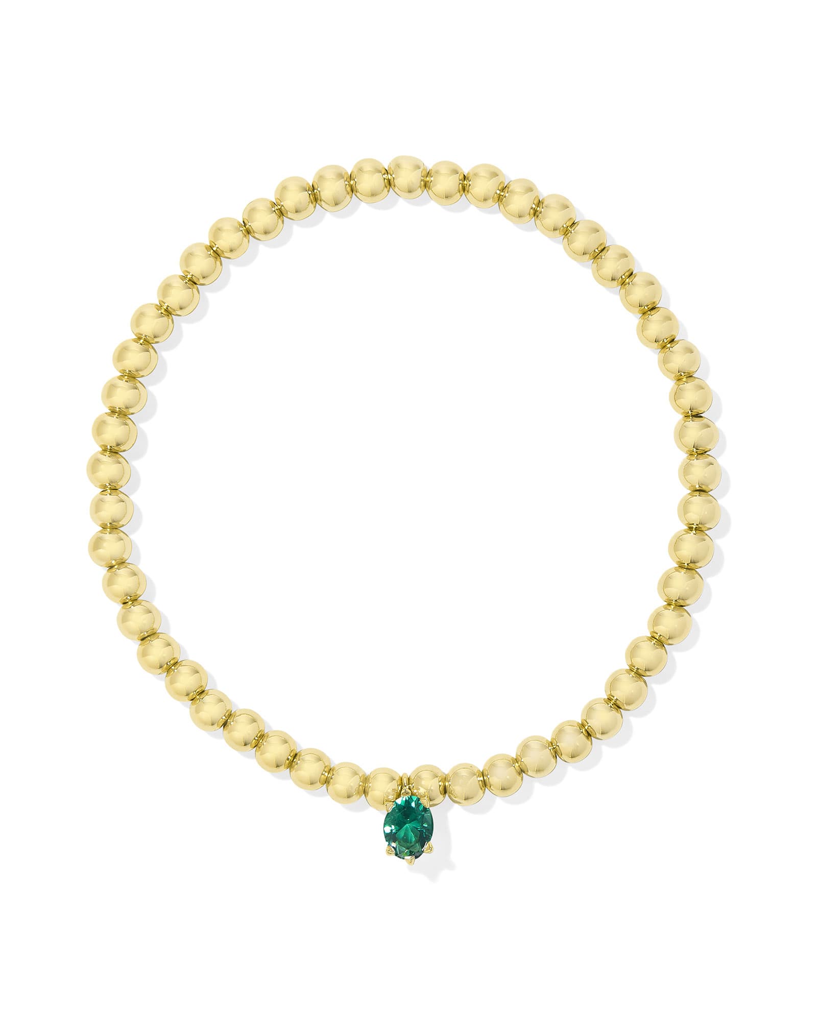 Cailin Gold Stretch Bracelet in Green Crystal