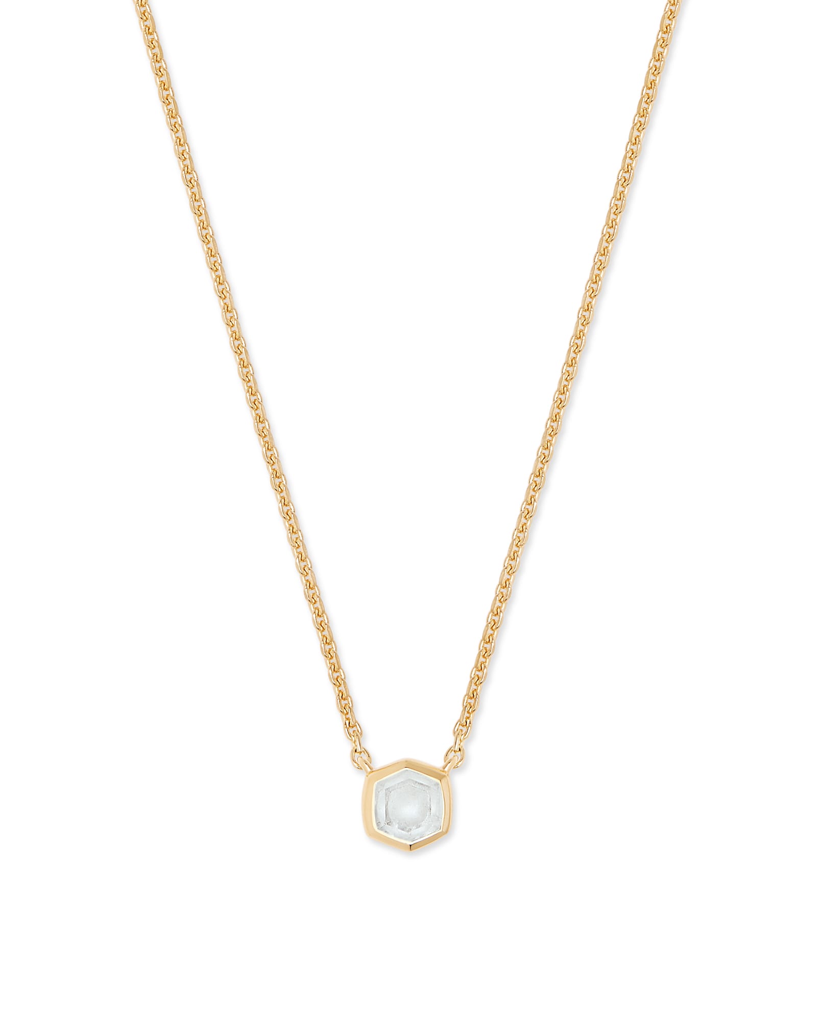Davie 18k Gold Vermeil Pendant Necklace in Rock Crystal