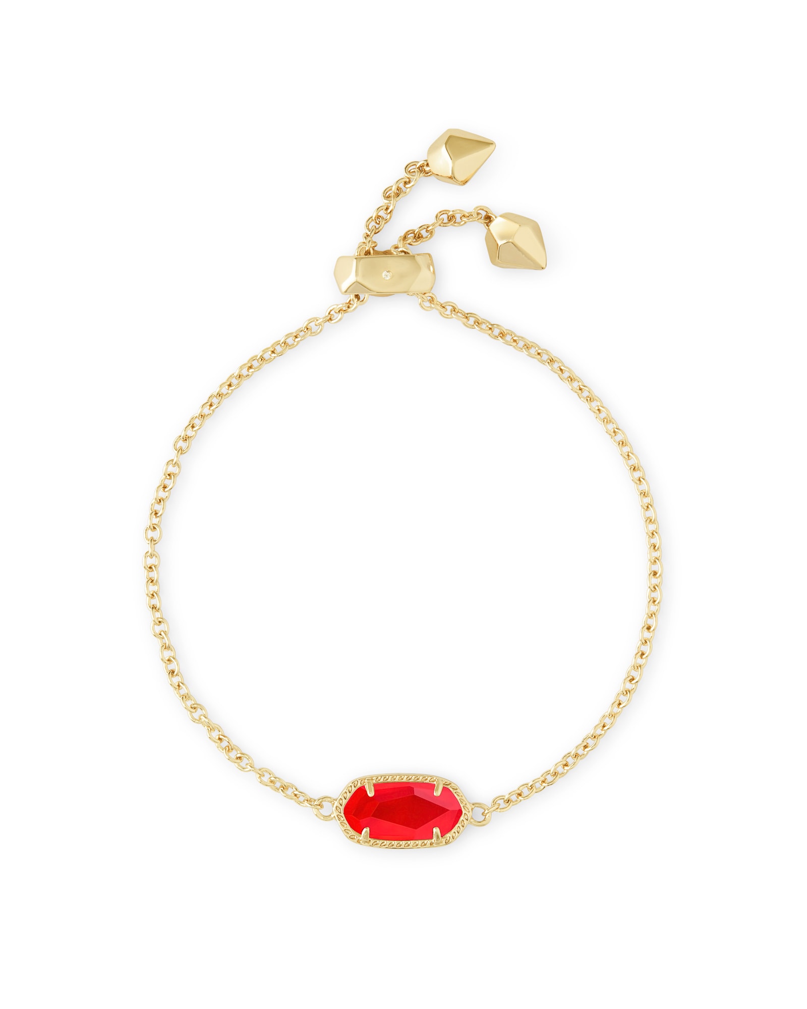 Elaina Gold Adjustable Chain Bracelet in Red Illusion