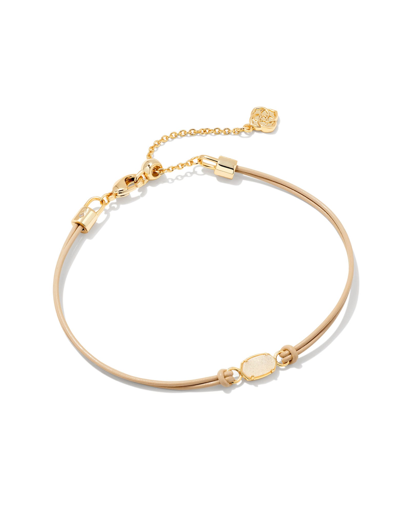 Emilie Gold Corded Bracelet in Iridescent Drusy