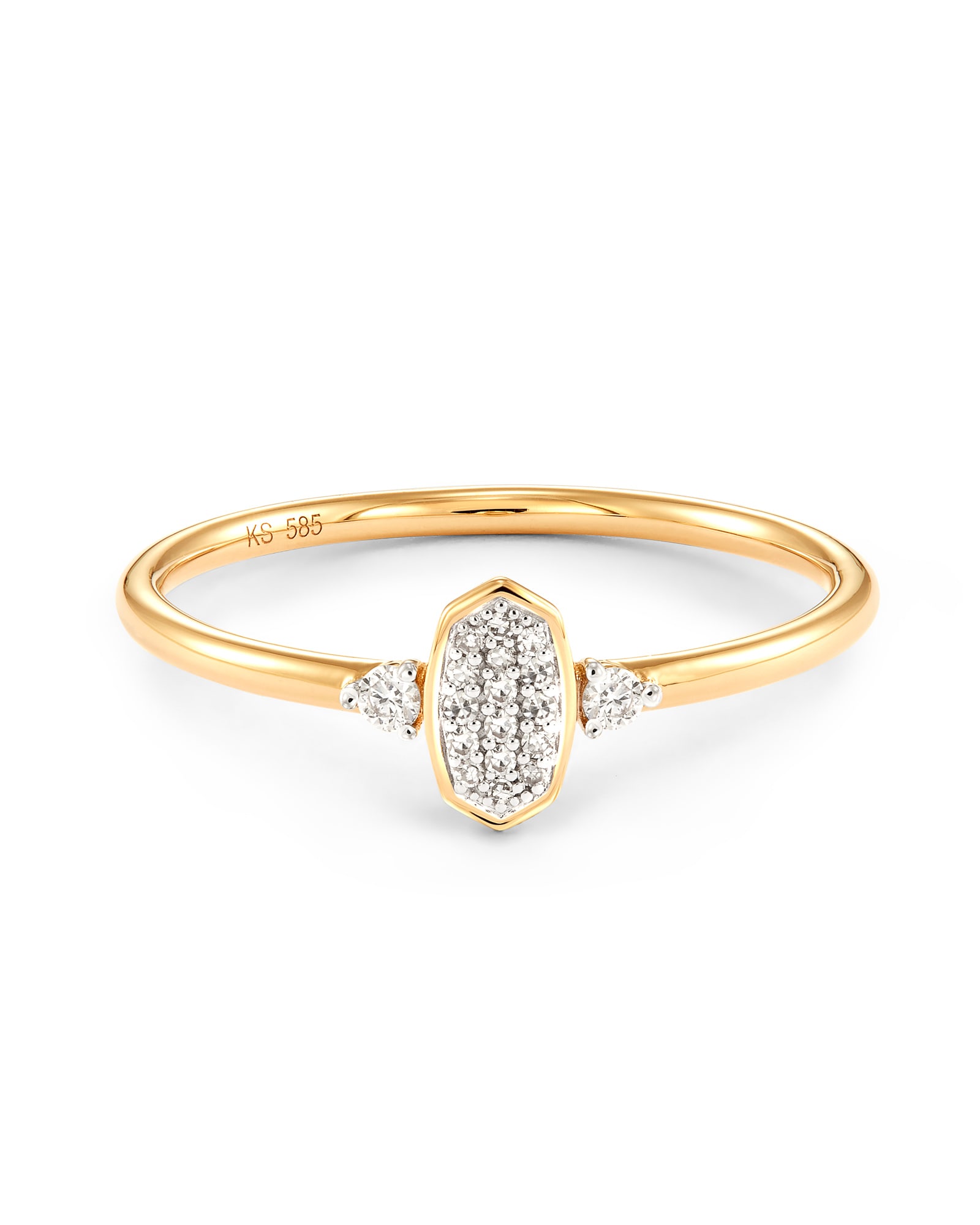 Marisa 14k Yellow Gold Band Ring in White Diamond