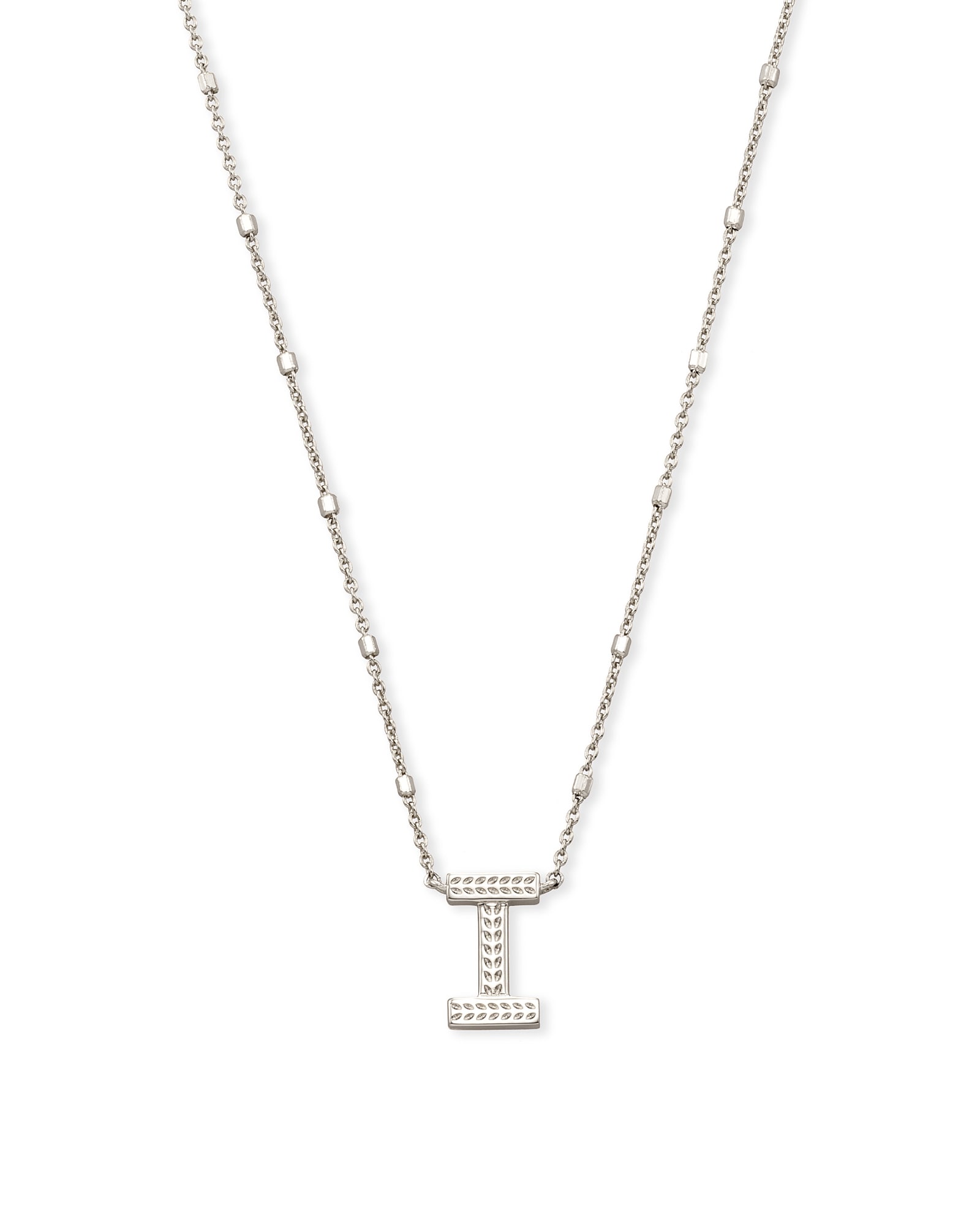 Letter I Pendant Necklace in Silver