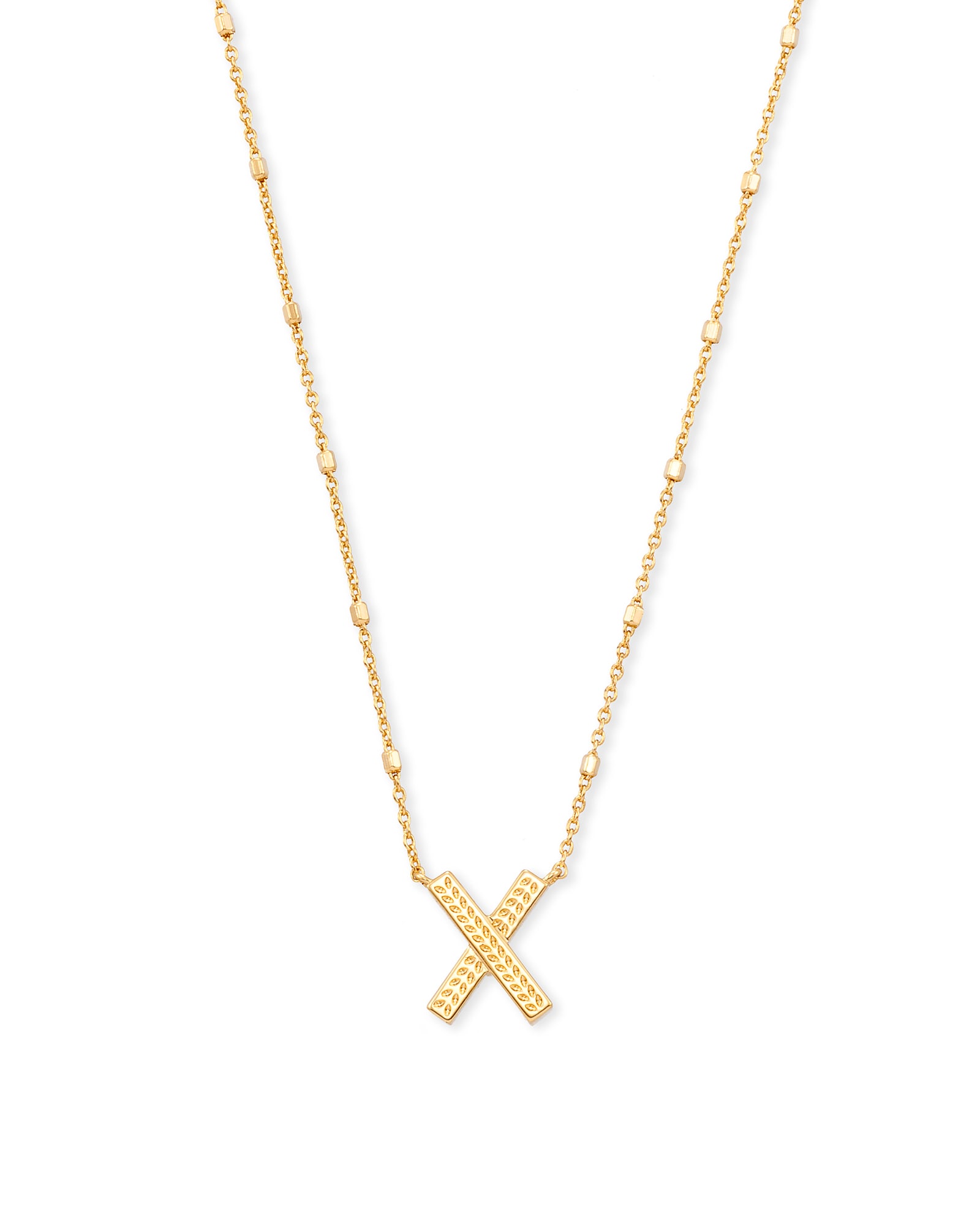 Letter X Pendant Necklace in Gold