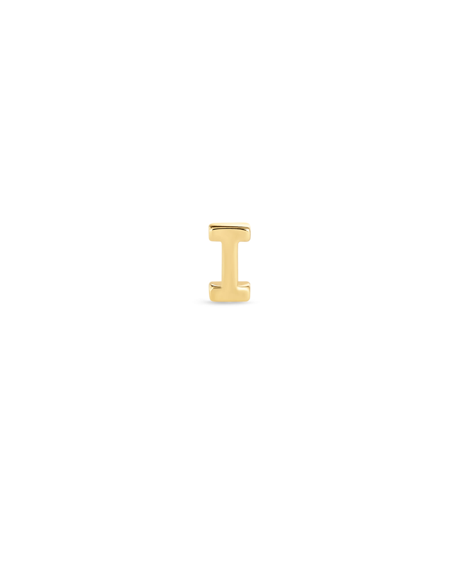 Letter I Single Stud Earring in 18k Gold Vermeil