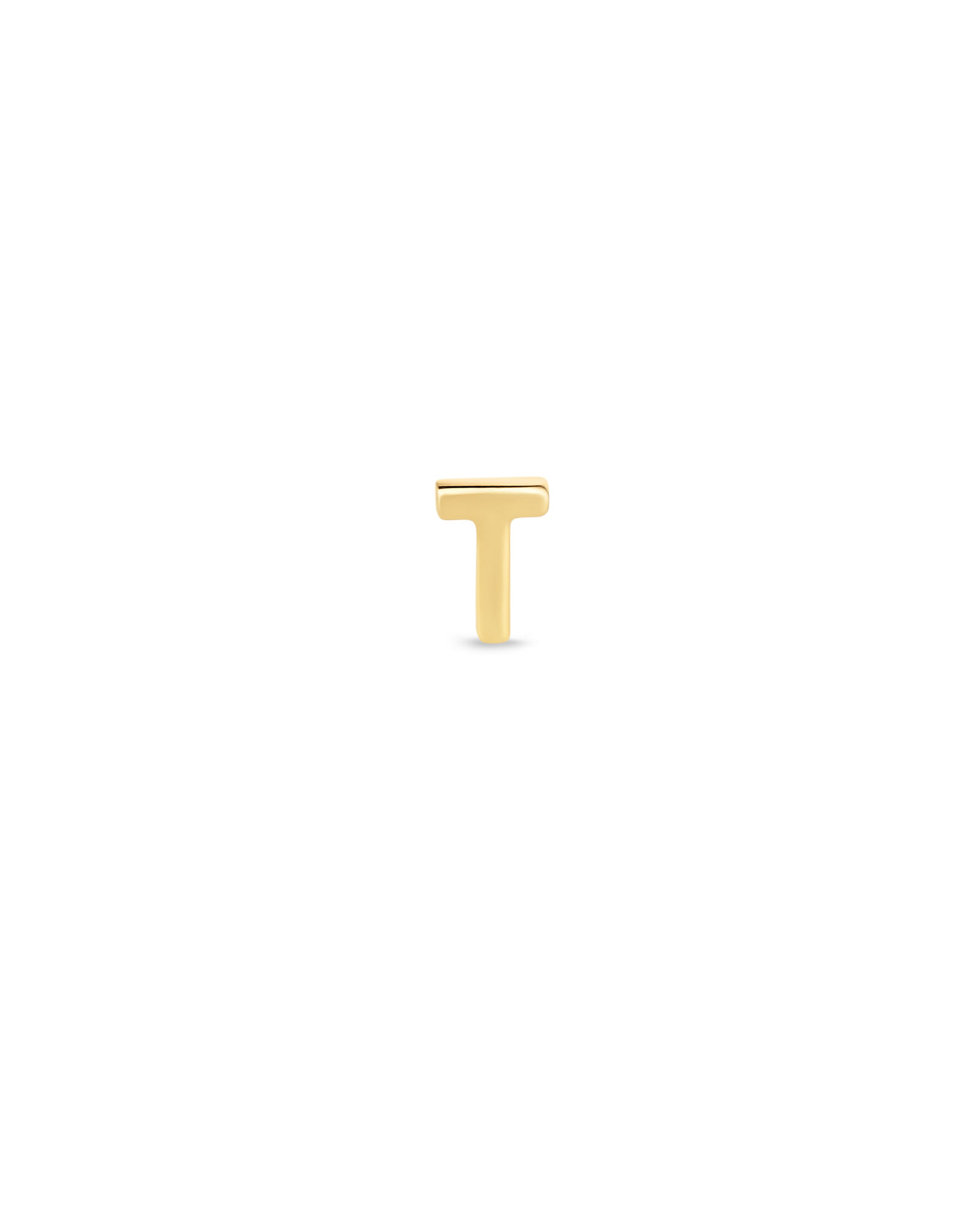 Letter T Single Stud Earring in 18k Gold Vermeil