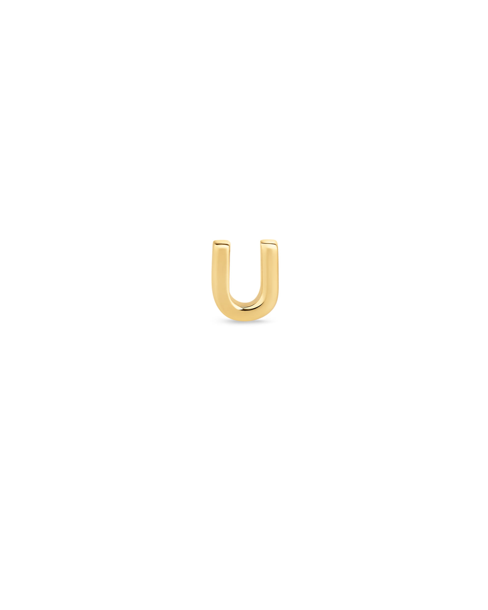 Letter U Single Stud Earring in 18k Gold Vermeil