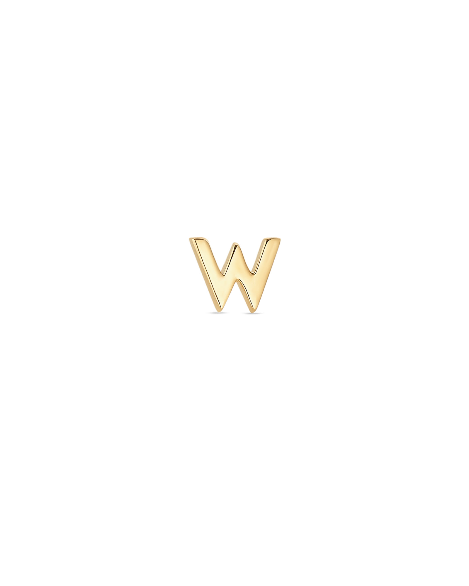 Letter W Single Stud Earring inĀ 18k Gold Vermeil