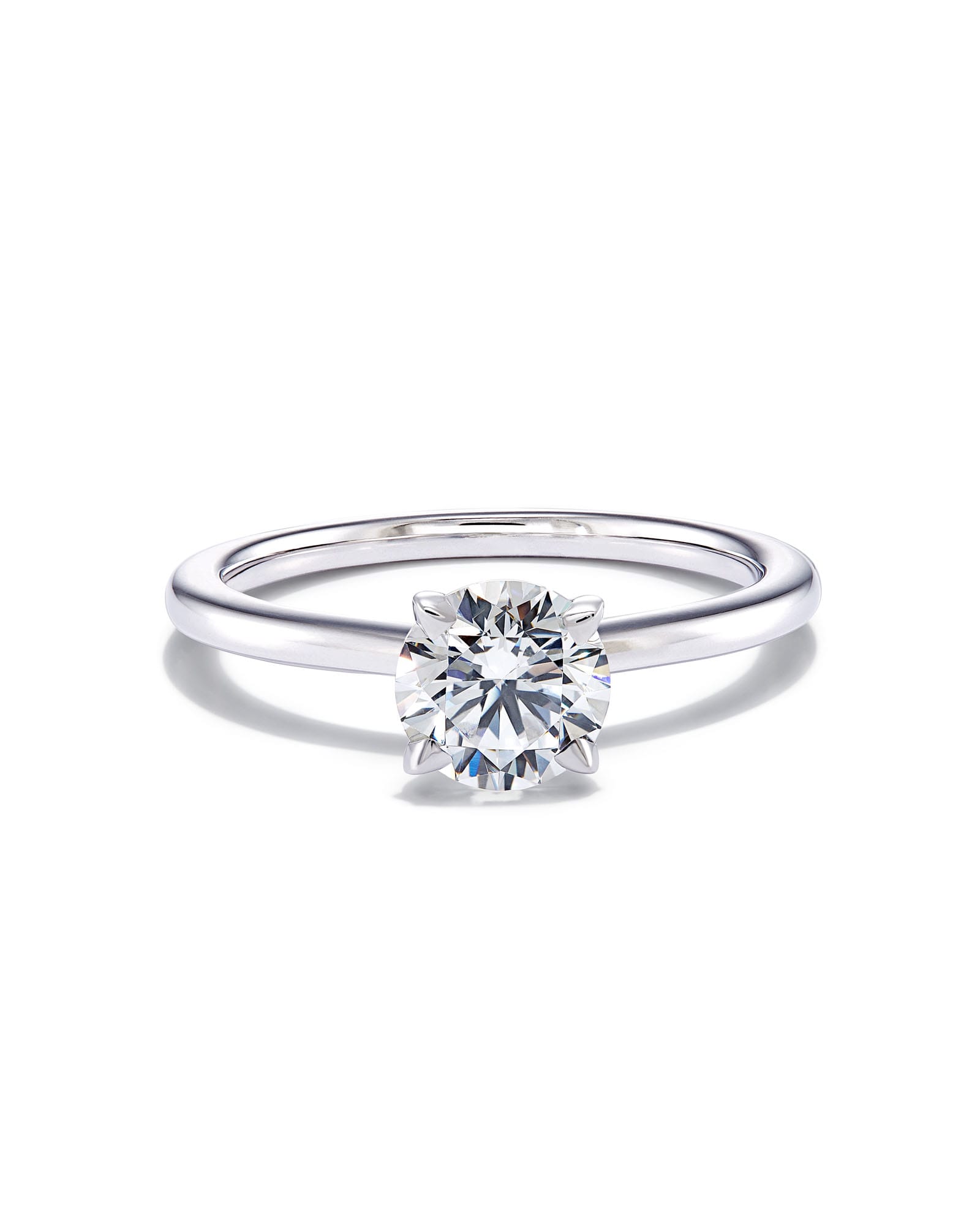 1 ct Round Solitaire Engagement Ring in 14k White Gold